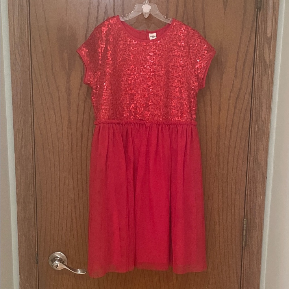 OshKosh B'gosh UEC Girls Sz 12 Sequined Red Tulle Dress ❤️ Valentines Day